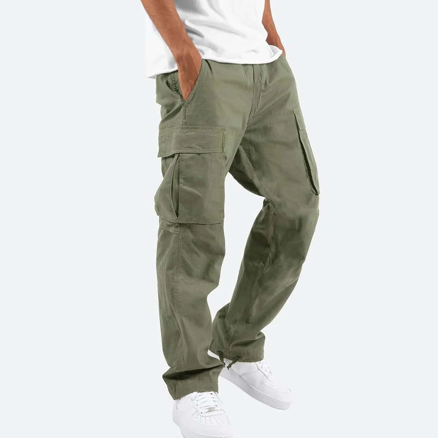 Herren Relaxed Fit Cargohose - Verstellbarer Kordelzug & lockere Passform - Image 4