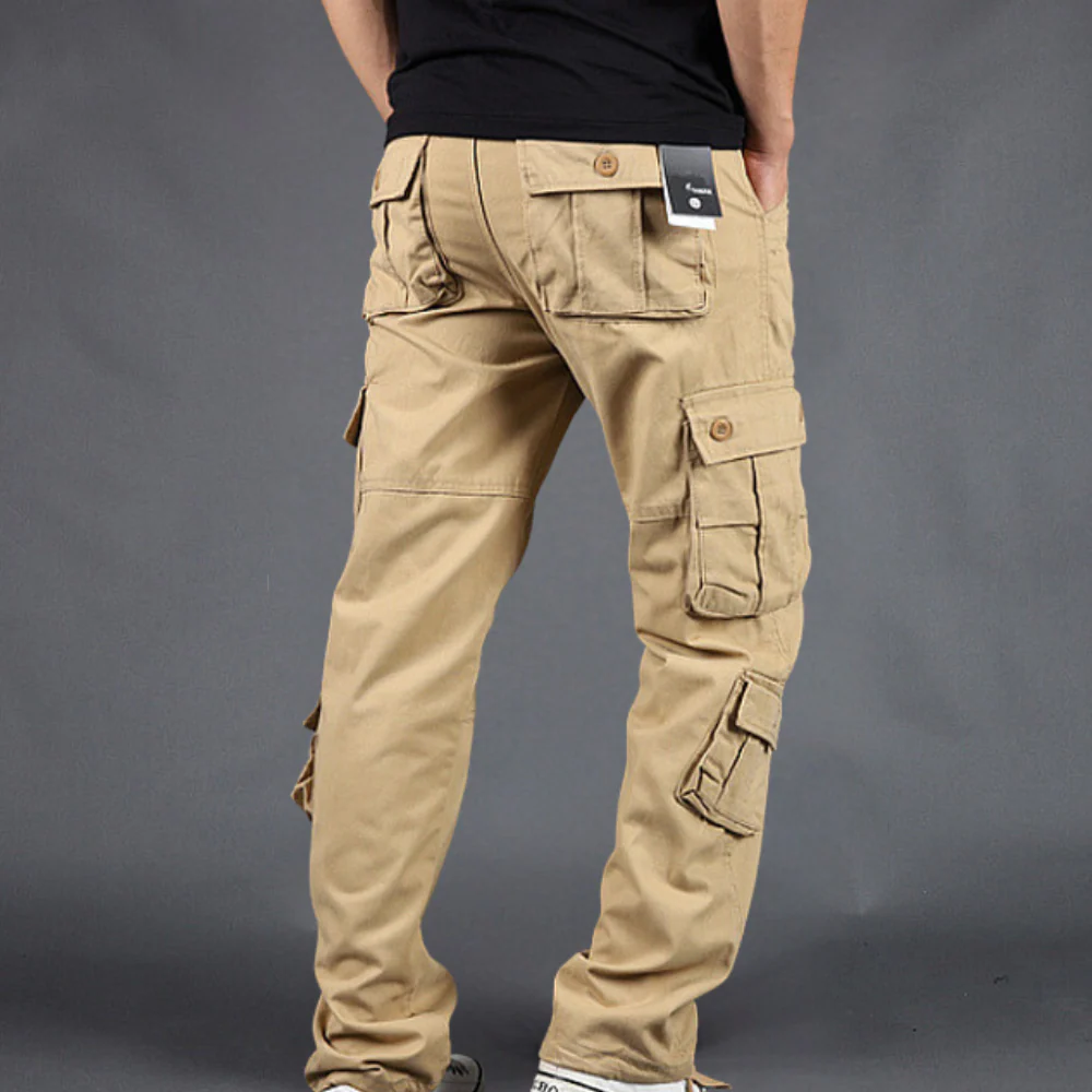 Herren Relaxte Passform Cargo Hose - Gerades Bein mit Seitlichen Pattentaschen - Image 2