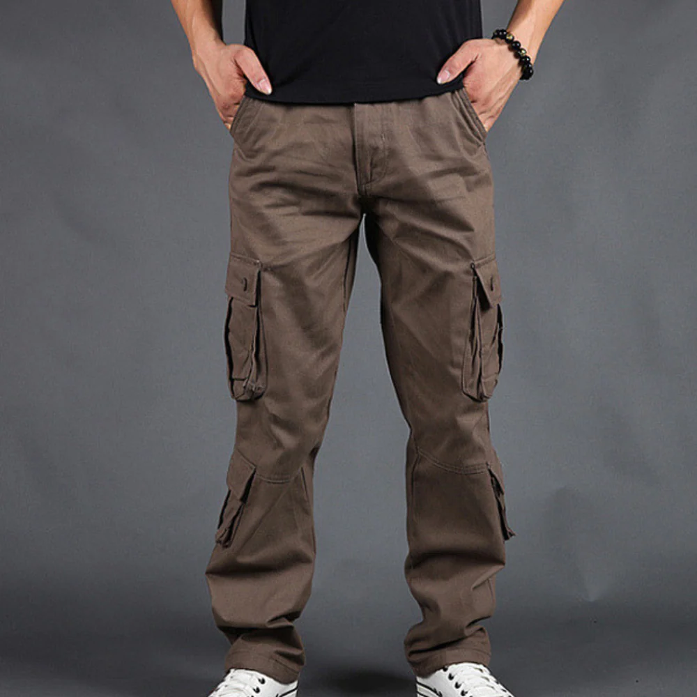Herren Relaxte Passform Cargo Hose - Gerades Bein mit Seitlichen Pattentaschen - Image 6