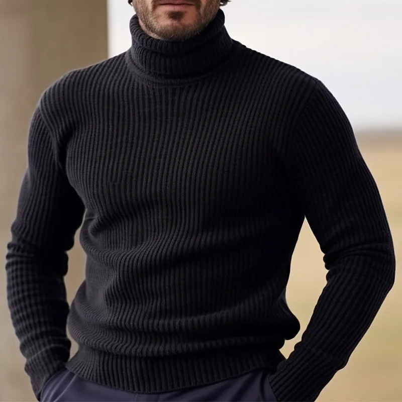 Herren Rollkragenpullover - Gerippt Slim Fit - Image 3