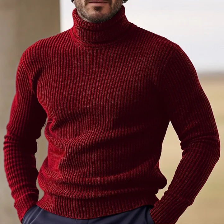 Herren Rollkragenpullover - Gerippt Slim Fit - Image 4
