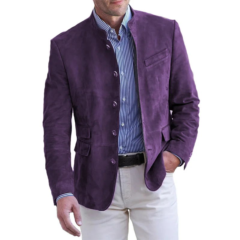 Herren Slim Fit Blazer - Mandarin Kragen Stil - Image 3