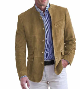 Herren Slim Fit Blazer - Mandarin Kragen Stil - Image 5