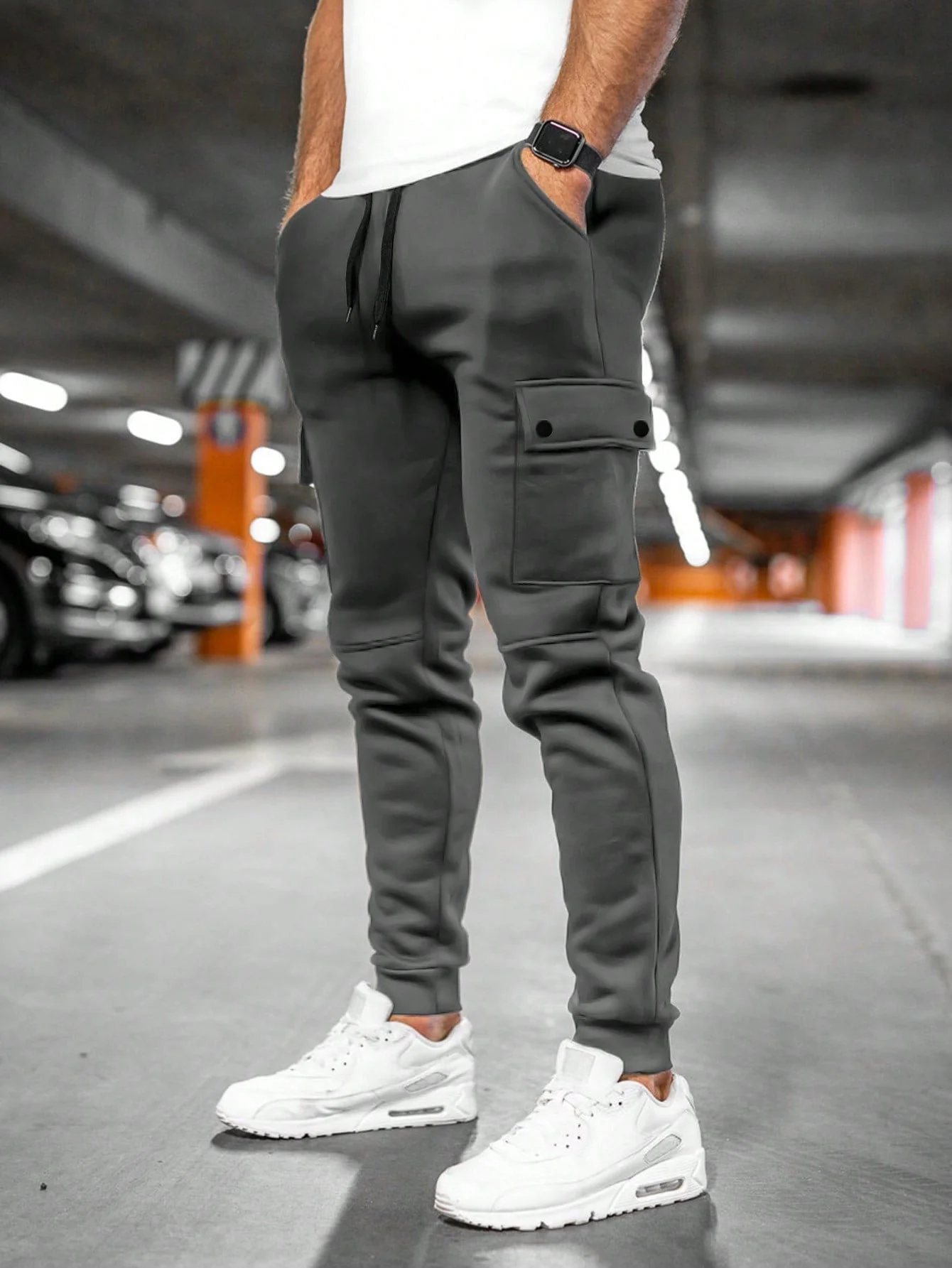 Herren Slim Fit Cargo-Jogger - Schmal Zulaufend & Kordelzug - Image 4