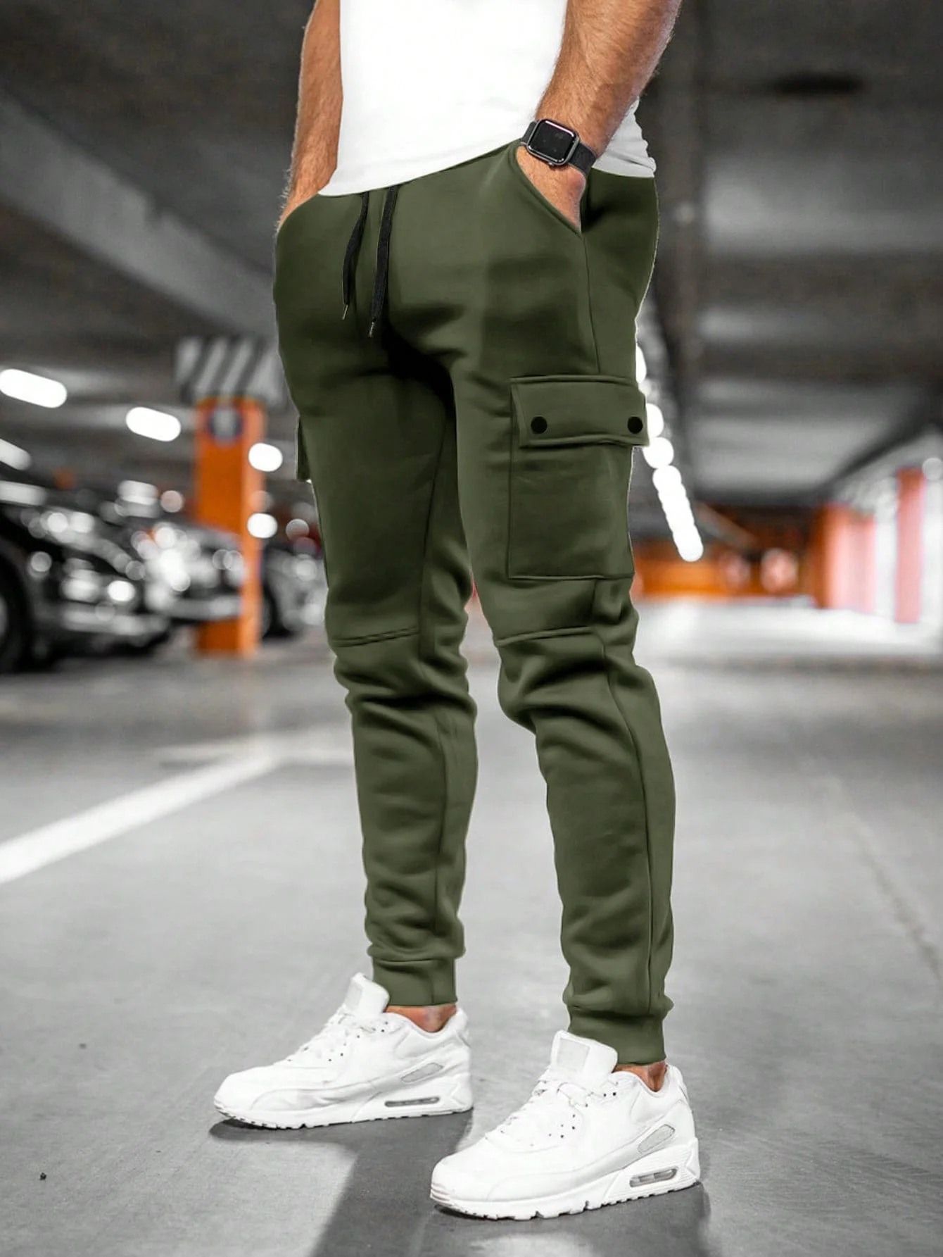 Herren Slim Fit Cargo-Jogger - Schmal Zulaufend & Kordelzug - Image 5