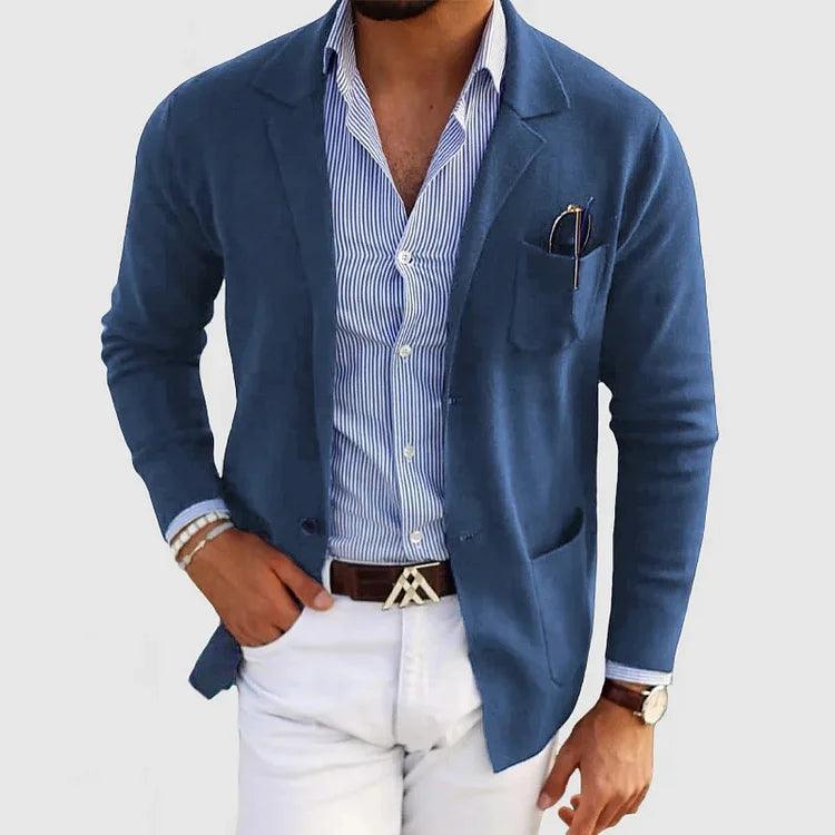 Herren Strickjacke mit Knöpfen - Reverskragen mit Taschen