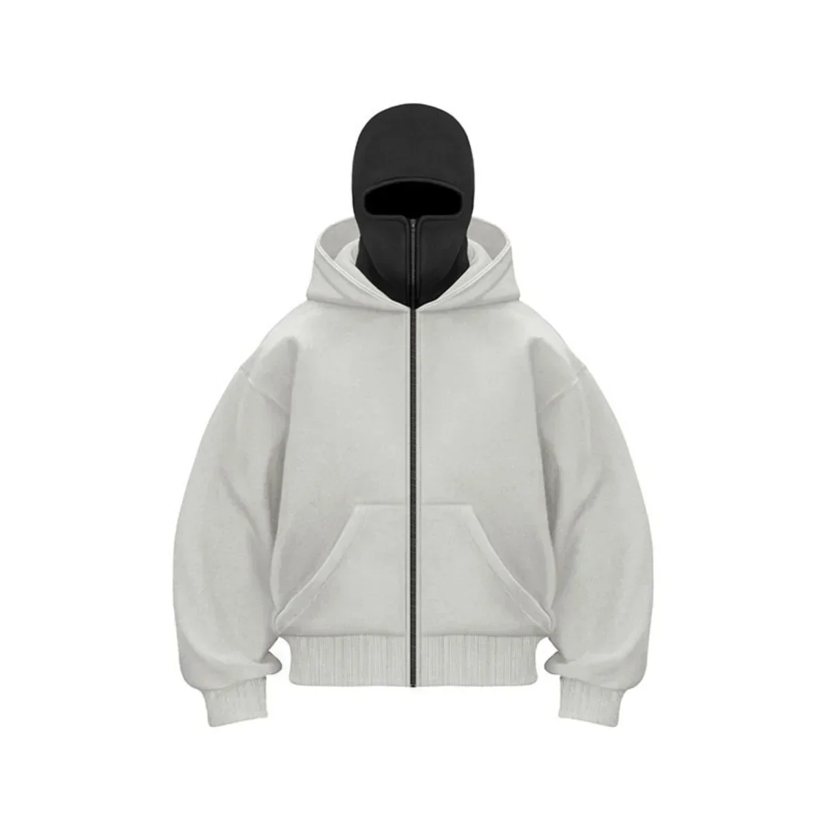 Herren Sturmhaube Hoodie – Reißverschluss Pullover - Image 4