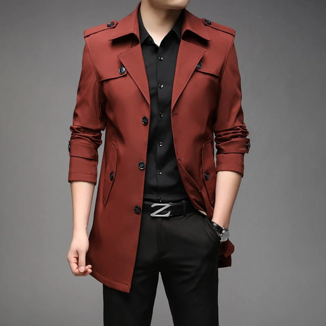 Herren Stylischer Trenchcoat - Slim-Fit-Stil - Image 8