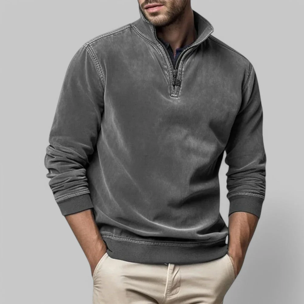 Herren Warmer Pullover - Stehkragen mit Quarter-Zip - Image 2