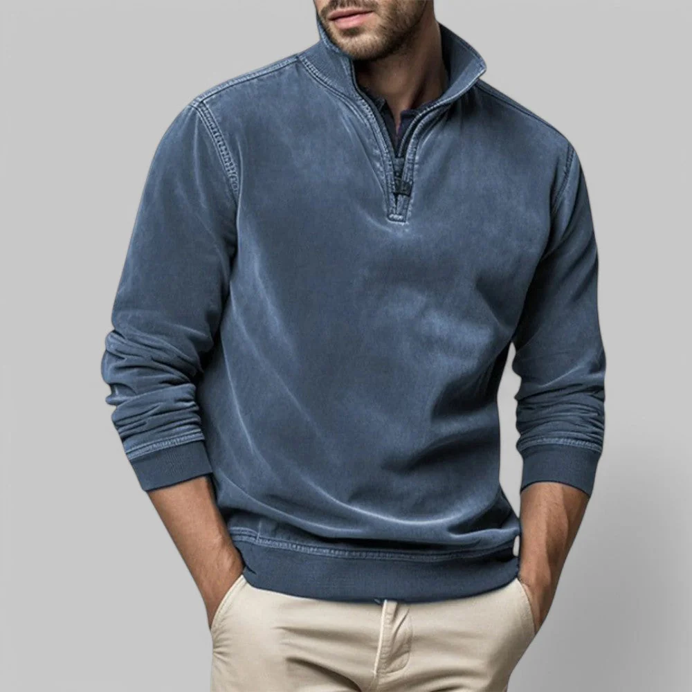 Herren Warmer Pullover - Stehkragen mit Quarter-Zip - Image 4