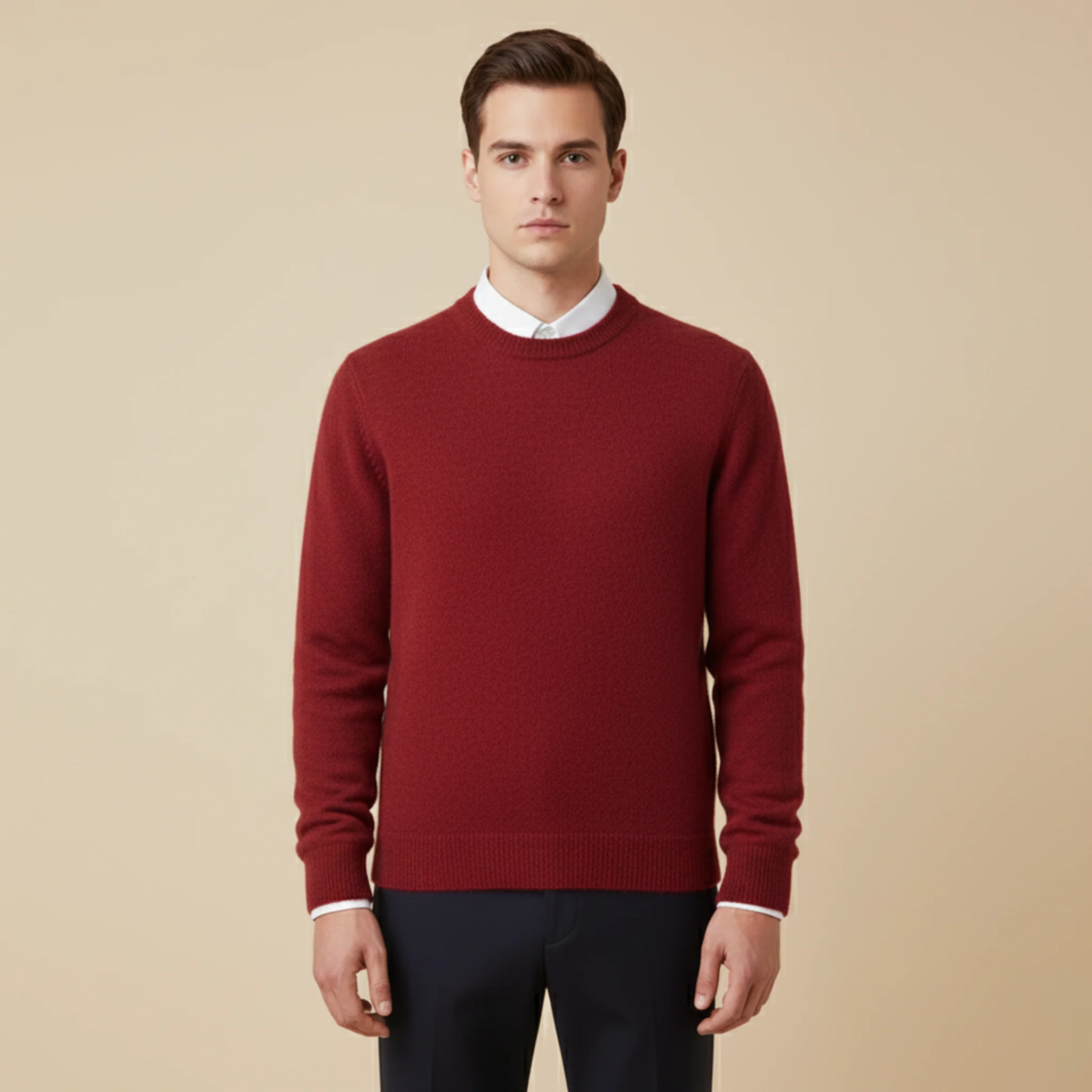 Herren Weicher Kaschmir Pullover - Gestrickter Rundhalsausschnitt - Image 5