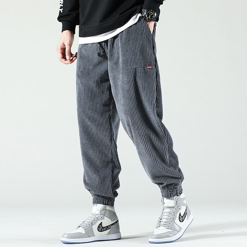Herren Weite Cord-Jogginghose - Schmaler Beinabschluss - Image 2