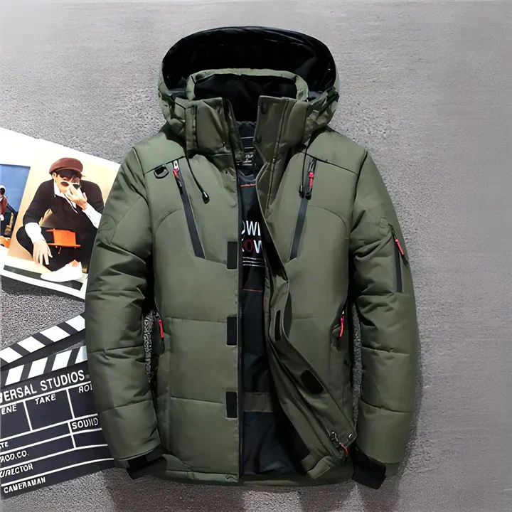 Herren Winter-Steppjacke - Kapuze & Doppelter Verschluss - Image 4