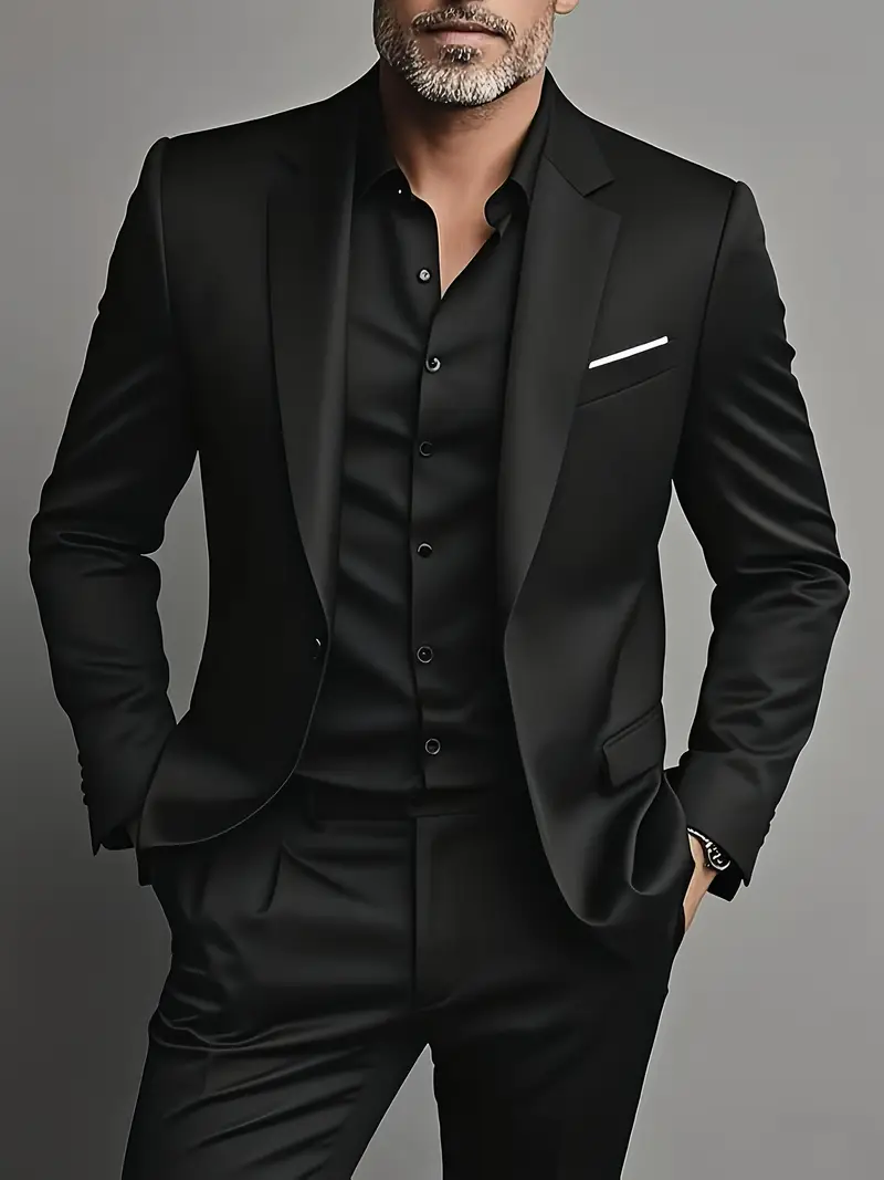Herren Zweiteiliger Slim Fit Anzug – Tailliertes Sakko & Anzughose - Image 4