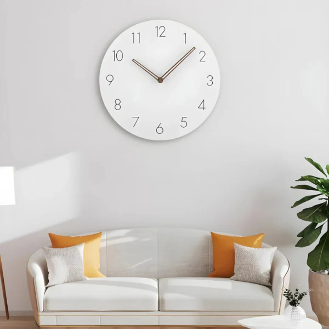 Minimalistische Große Wanduhr - Rund und Geräuschlos