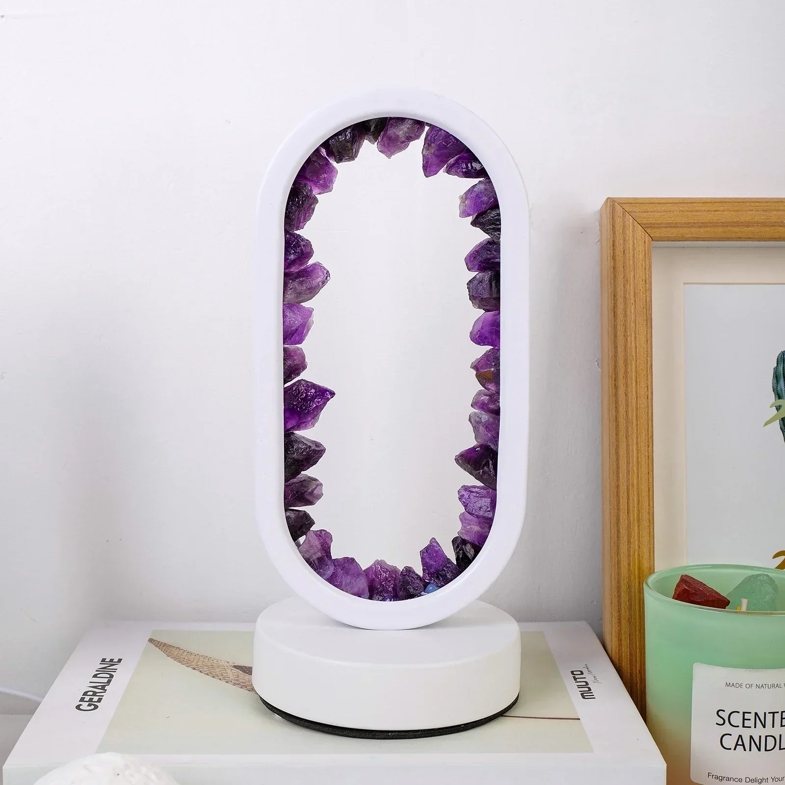 Oval LED Tischlampe mit Natürlichen Kristallen - Beruhigendes Ambiente Nachtlicht - Image 11