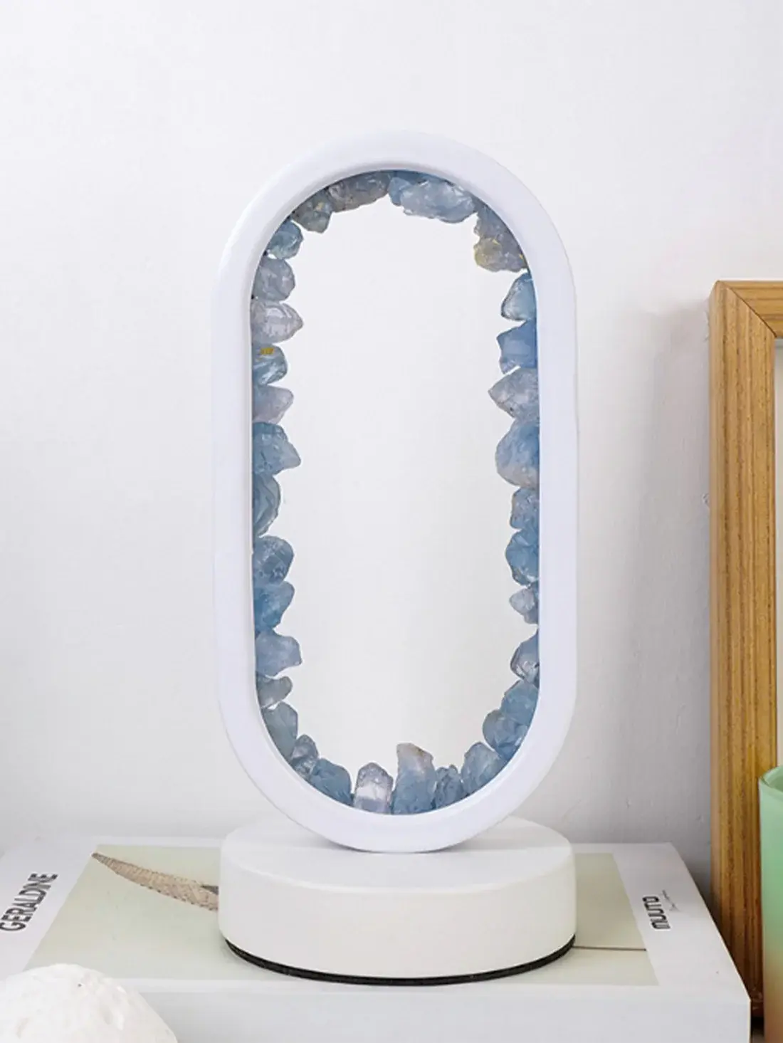 Oval LED Tischlampe mit Natürlichen Kristallen - Beruhigendes Ambiente Nachtlicht - Image 13