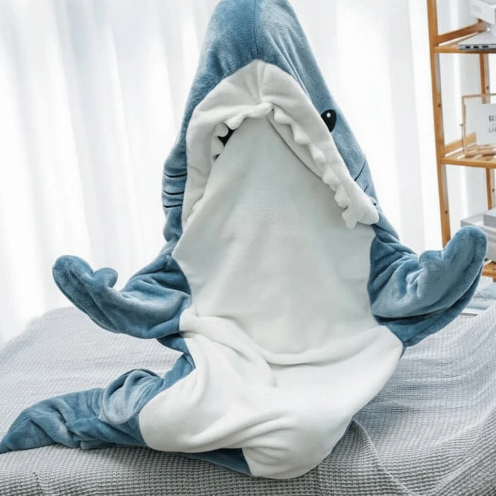 Unisex Blauer Hai Onesie - Kapuzen & Weicher Pyjamaanzug - Image 2