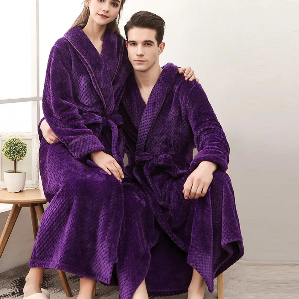 Unisex Langer Bademantel - Schalkragen Loungewear - Image 5