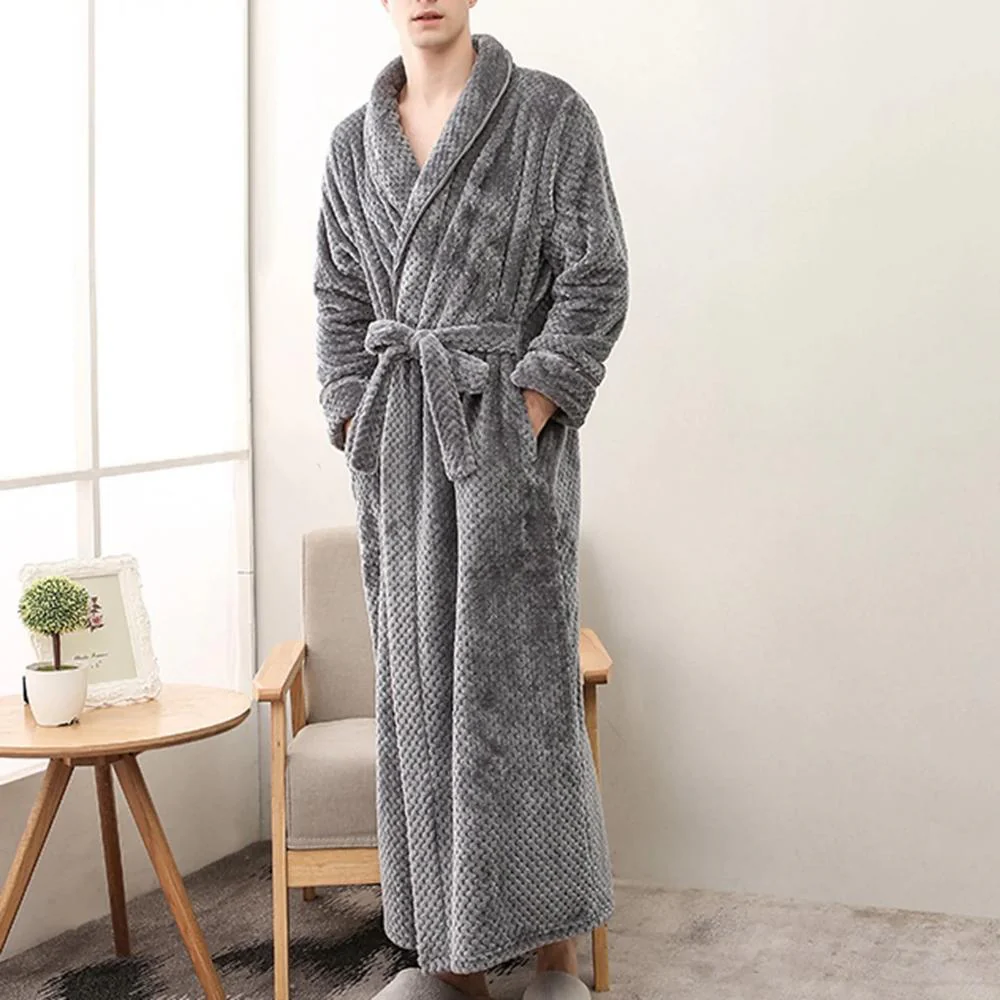 Unisex Langer Bademantel - Schalkragen Loungewear - Image 2