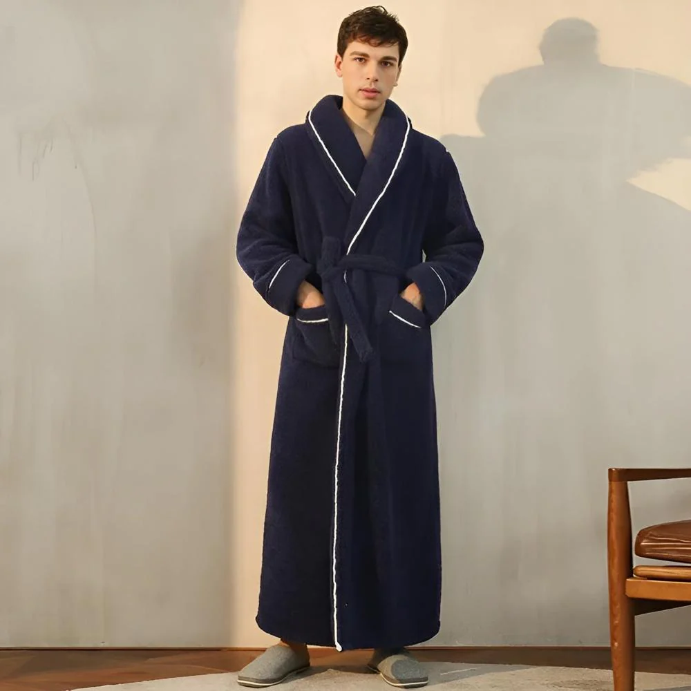 Unisex Langer Morgenmantel - Flauschiger mit Gürtel - Image 6