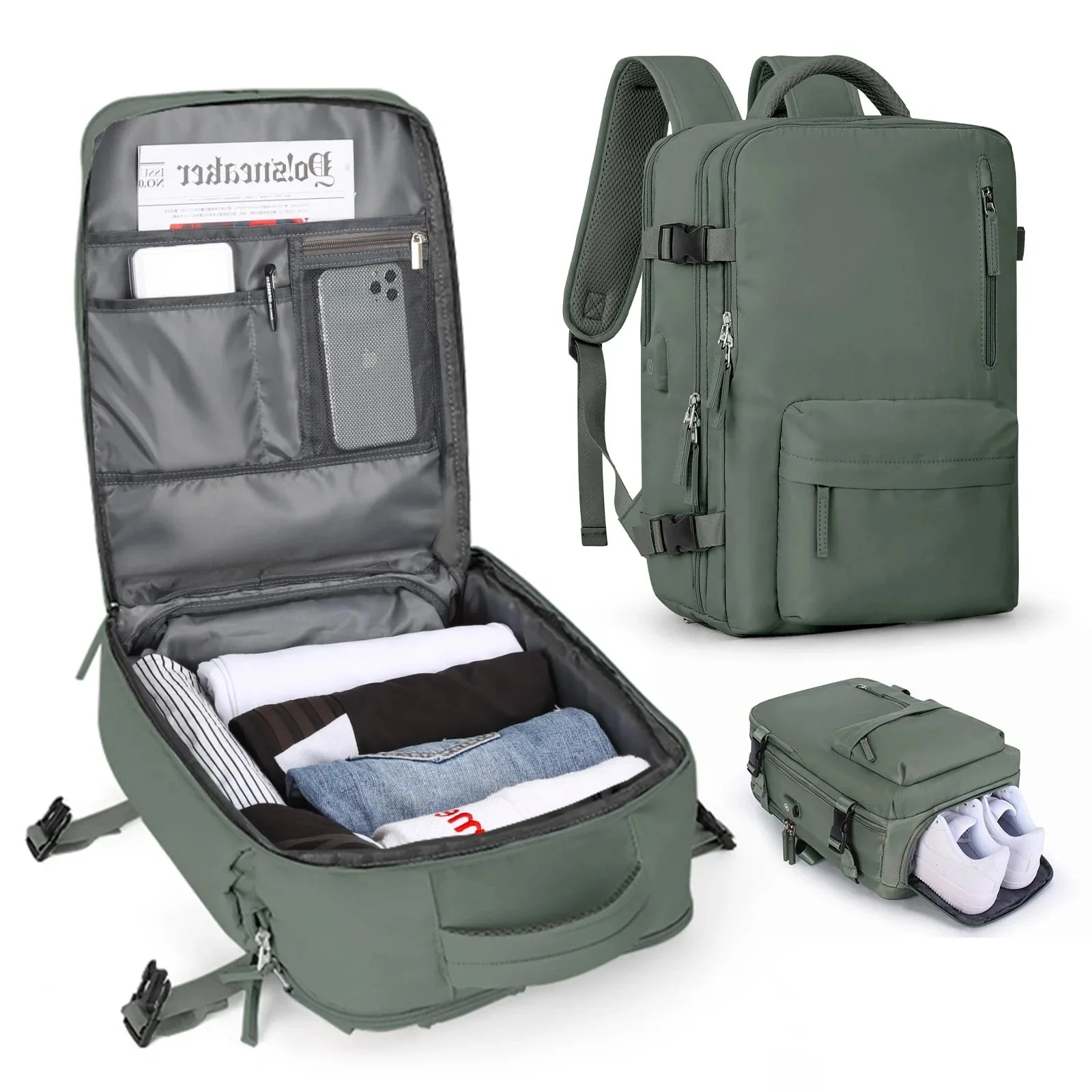 Wasserdichter Reiserucksack - Diebstahlschutz mit USB-Anschluss - Image 4