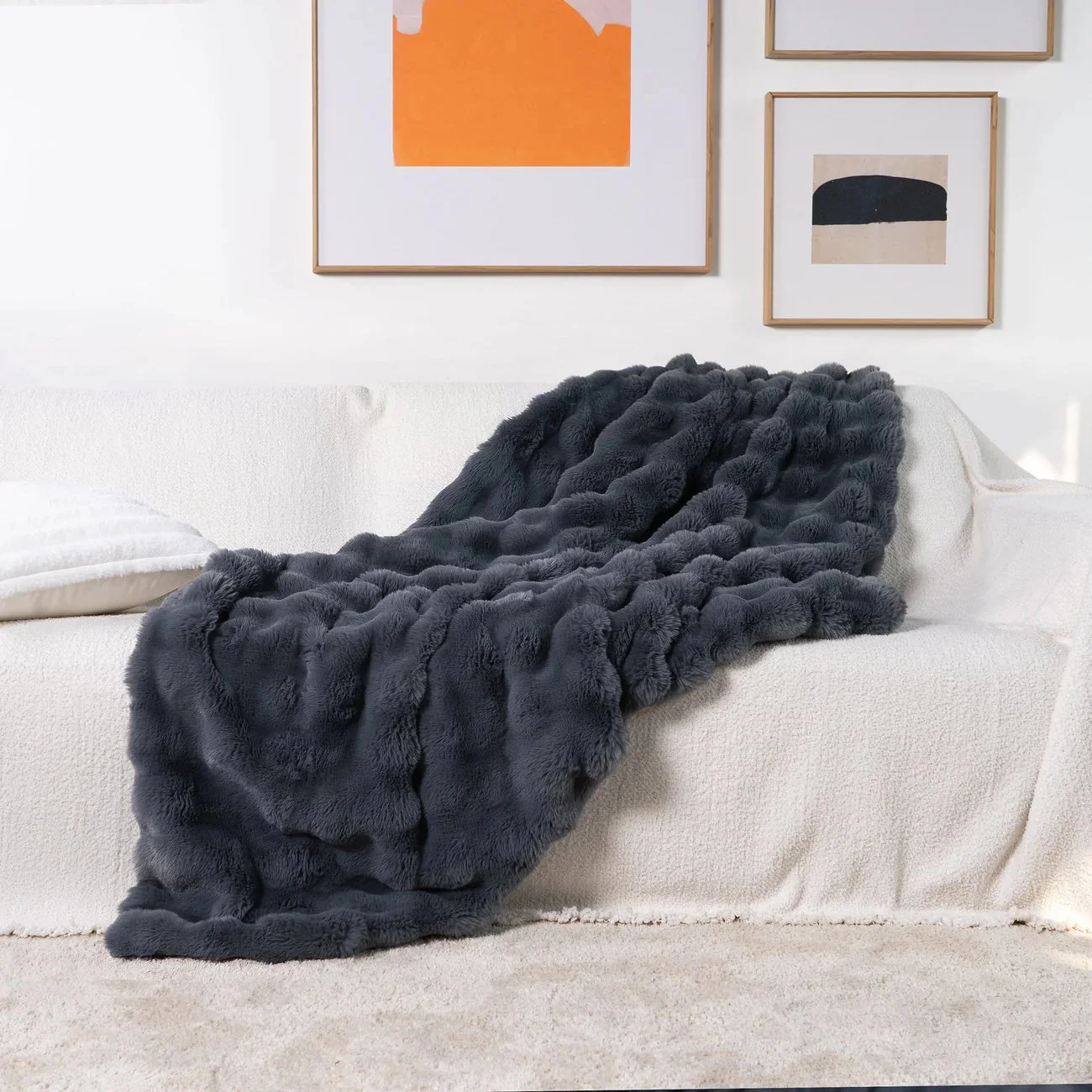 Weiche Wurfdecke – Flauschig mit 3D-Struktur - Image 7