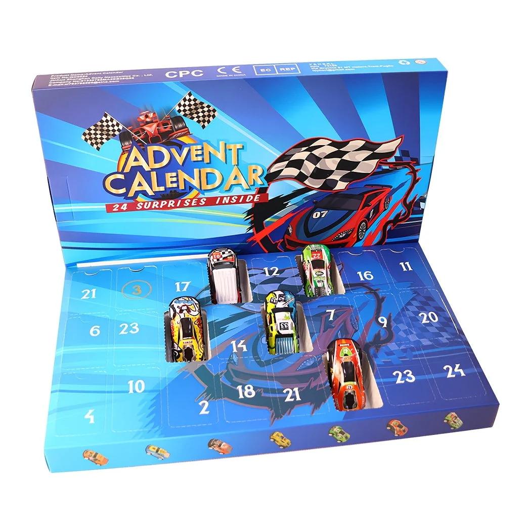Weihnachts-Adventskalender Spielzeug-Set - 24 Mini-Rennautos & Überraschungen - Image 2