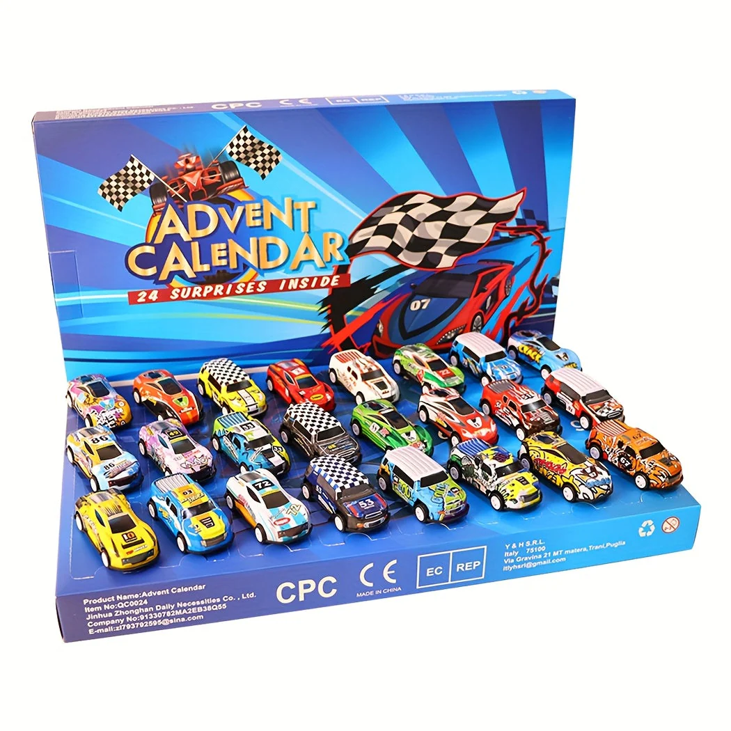 Weihnachts-Adventskalender Spielzeug-Set - 24 Mini-Rennautos & Überraschungen - Image 3