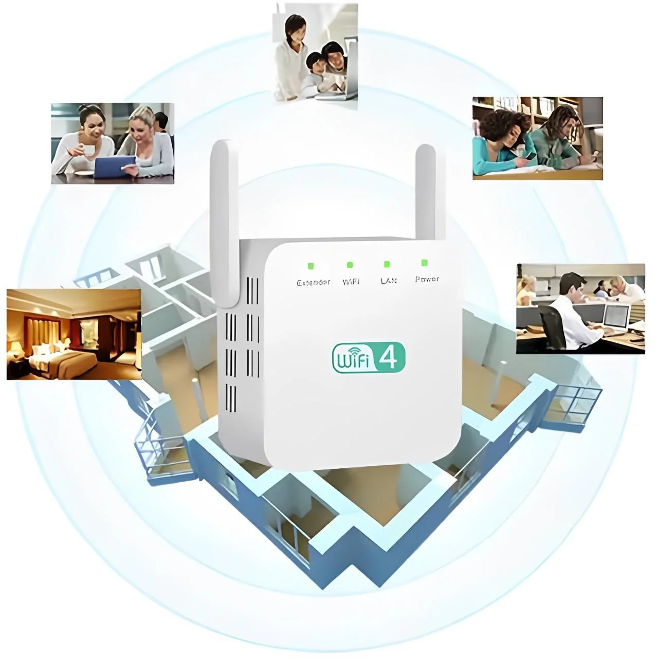 WiFi Repeater Signalverstärker – Leistungsstarker WLAN Extender mit Antennen - Image 3